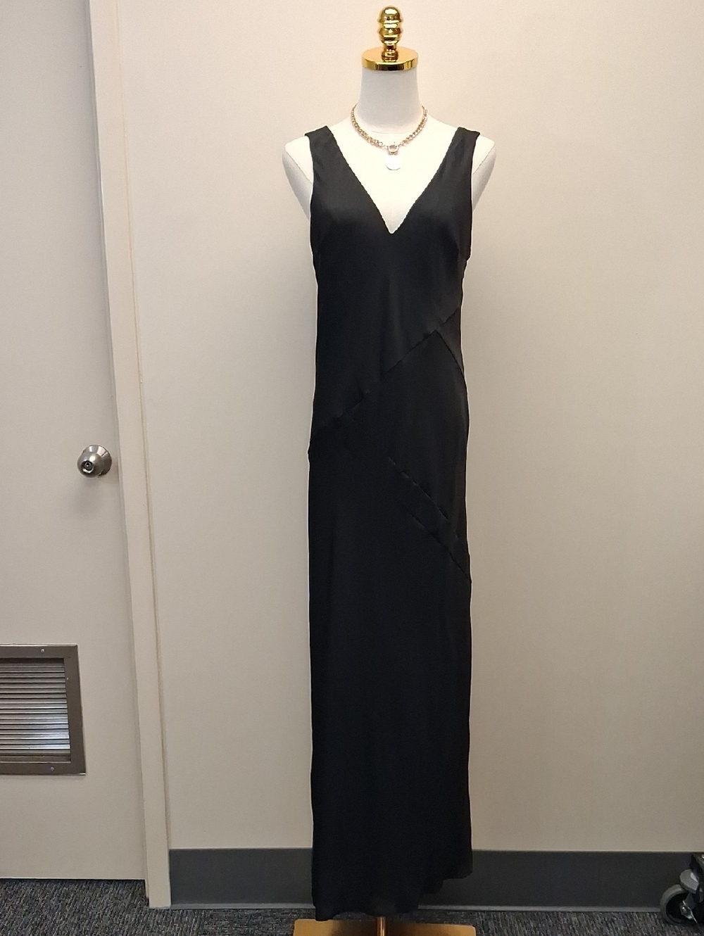 Express Black Sleeveless V-Neck Maxi Dress Slip Dress Size Medium